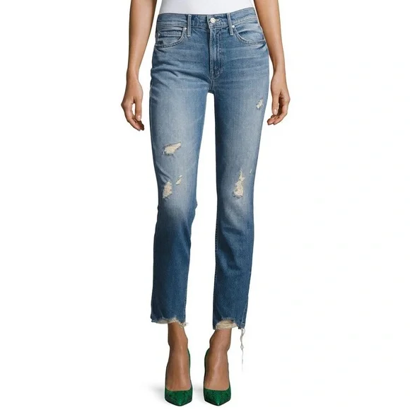 MOTHER Denim The Flirt Fray Midrise Medium Wash Jeans Size 29 - Picture 1 of 7